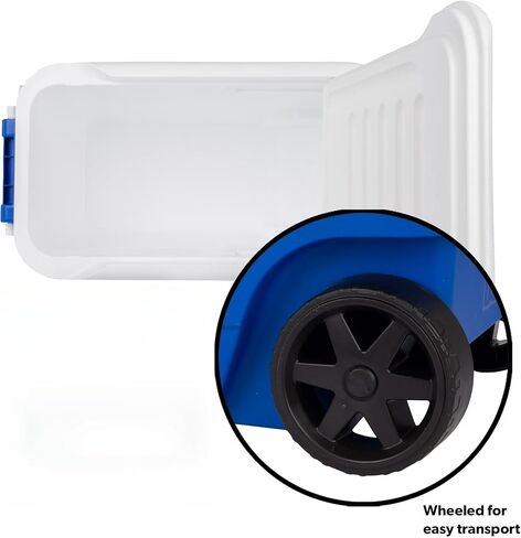 38 Quart Rolling Cooler with Wheels, Hard Sided Ice Chest, Holds 53 Cans in Kuwait