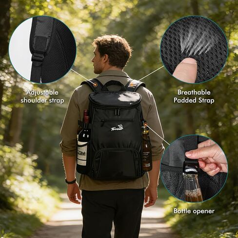 Tirrinia Insulated Cooler Backpack 30L 48Cans, Leak Proof Backpack Cooler Bag for Men & Women, Portable Lunch Backpack for Camping, Beach, Hiking, Picnic, Travel, Work, Office in Kuwait