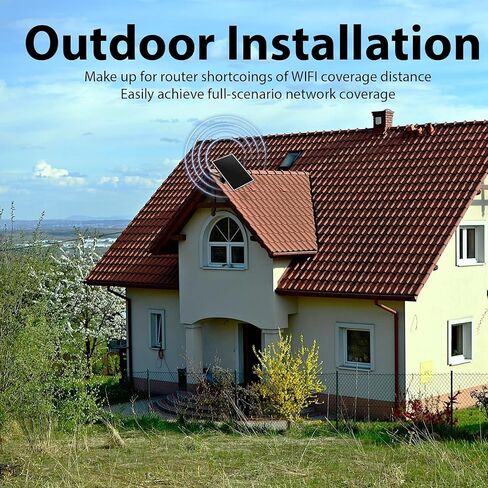 Solar WiFi Extender Outdoor, 2.4GHz 300Mbps Outdoor Solar WiFi Repeater, Solar Powered WiFi Extender Signal Booster for Garden, Farm, Ranch, Yard, 26000mAh Battery, IP66 Waterproof, 200m Range in Kuwait
