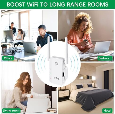 WiFi Extender for Home, 300Mbps Wireless Wi-Fi Repeater Super Signal Booster 2.4GHz WiFi Amplifier with Repeater/AP Mode | Easy Setup | High Gain Antennas | WAN/LAN Ports Comply with Any Router in Kuwait
