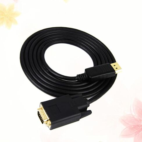 PartyKindom Vga Adapter Cable for Computer and Display, Supports Mirror and Extended Mode, No Driver Needed, 1920x1080 Resolution, Black Copper Cable for Video Streaming and Gaming in Kuwait