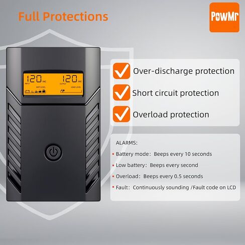 PowMr UPS 1500VA/800W, LCD, AVR, UPS Battery Backup & Surge Protector in Saudi Arabia