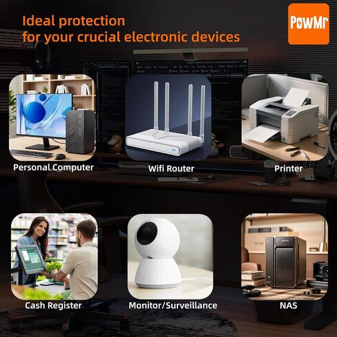 PowMr UPS 1500VA/800W, LCD, AVR, UPS Battery Backup & Surge Protector in Saudi Arabia