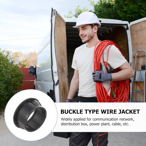 200 Pcs Nylon Snap in Cable Grommet Protector for Tubing and Wire, Easy to Install Black Hose Bushing Insulates Cables, for Communication Network and Distribution Box in Kuwait