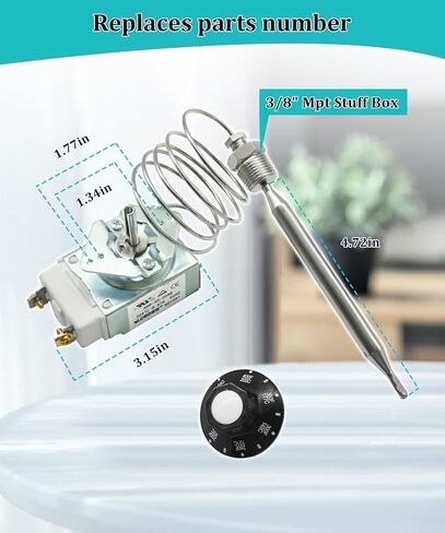 RX-2-24 Thermostat for Deep Fryer with Knob 3/8" Male Pipe Thread Stuff Box in Saudi Arabia
