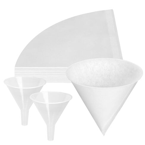 62 Pack Disposable Cooking Oil Filter Paper with Funnels, 4.5"Deep in Kuwait
