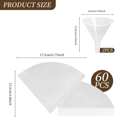 62 Pack Disposable Cooking Oil Filter Paper with Funnels, 4.5"Deep in Kuwait