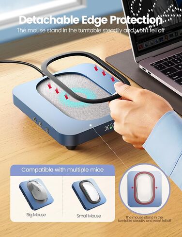 Vaydeer Enlarged Turntable Mouse Mover, Max 3 Mouse Jiggler with Adjustable Intervals User-Friendly Buttons and LED Display Mouse Shaker Wiggler to Keep Your PC Awake in Kuwait
