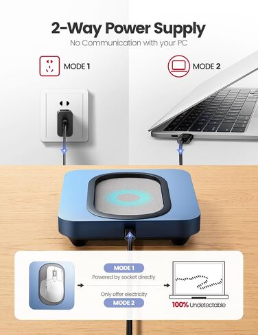 Vaydeer Enlarged Turntable Mouse Mover, Max 3 Mouse Jiggler with Adjustable Intervals User-Friendly Buttons and LED Display Mouse Shaker Wiggler to Keep Your PC Awake in Kuwait