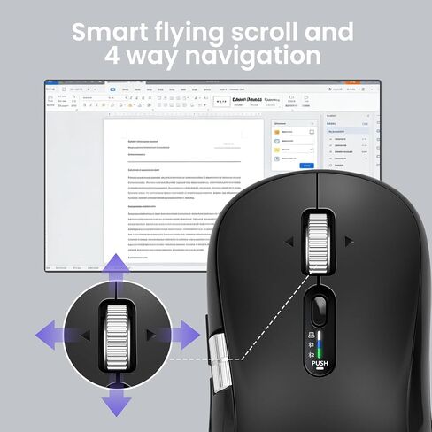 Wireless Bluetooth Multi-Device mouse with 7 Programmable Buttons(Mac/Windows), 4-way Navigation Scroll, 5 level DPI, Side Scroll, Quiet Click Mice for Computer, Laptop, PC, iPad, Tablet, MacBook. in Kuwait