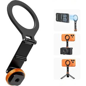 VRIG Magnetic Phone Tripod Mount,1/4" Thread Cold Shoe 360° Rotation,for iPhone17 16 15 14 13 12 Pro All Series,Magnetic Ring Magsafe iPhone Tripod Mount Adapter MG-28 in Kuwait