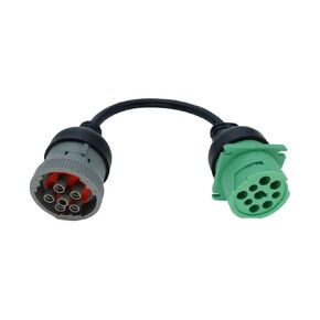 6pin J1708 to Type2 Green 9pin J1939 Adapter Cable for Trucker and car 1ft/30cm in Kuwait