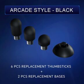ZD Gaming B-Type Thumb Grip Replacement Kit, Standard/FPS/Arcade Joystick Caps with Replacement Bases, Non-Slip, Compatible with PlayStation/NS Pro Controllers, Enhanced Precision for E-Sports Gaming & All Game Modes (Arcade Style)-Gray in Kuwait