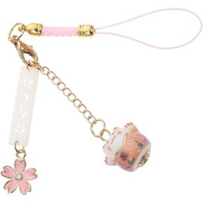 Delicate Cherry Blossom Lucky Cat Phone Lanyard Cute Japanese Maneki Neko Charm for Smartphones Lightweight Electronics Hanging Decor in Saudi Arabia