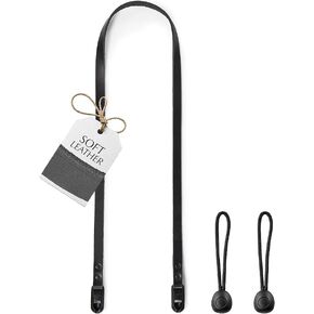 C Coiro Slim Leather Camera Strap with Quick Release, Neck Adjustable Camera Shoulder Strap SLR, Big, Black in Kuwait