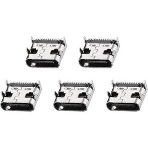 5Pcs USB PCB Socket Type-C 3.1 16Pin Female Jack Port Silver Black in Kuwait