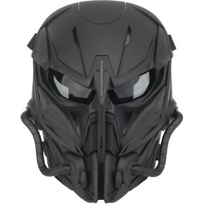 Airsoft Skull Full Face Protective Mask,Gray Lens for Cs Wargame Halloween Cosplay Costume PartyTactical Airsoft Mask (Black) in Kuwait