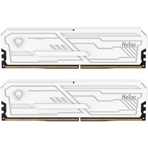 Netac DDR4 DRAM 32GB Kit16GBx2 C16 3200MHz XMP 2.0 Dual Channel RAM (PC4-25600) 1.35V 288-Pin Upgraded Aluminum Heat Sink Ideal for Gaming Computer Upgrade - Shadow III White in Kuwait