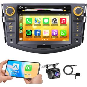 Car Radio for Toyota RAV4 2007 2008 2009 2010 2011 2012, 7-inch Touch Screen Stereo Support CD/DVD,CarPlay&Android Auto, Bluetooth5.2&Voice Control, Backup Camera& SWC,AM/FM Car Radio Receiver in Kuwait