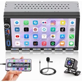 7'' Double Din Radio Car Stereo with Wireless CarPlay Android Auto in Kuwait