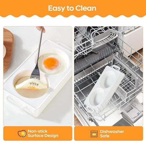 EliteVibe Ceramic Microwave Egg Cooker, BPA-Free 2-Cavity Egg Poacher in Saudi Arabia