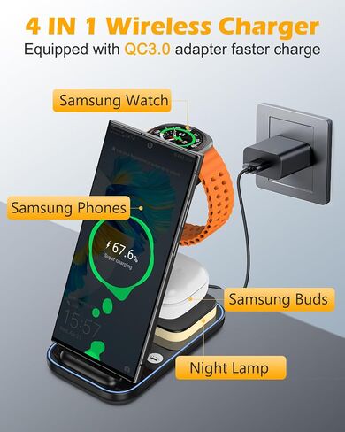 4 in 1 Wireless Charger for Samsung/Galaxy Watches/Galaxy Buds in Saudi Arabia
