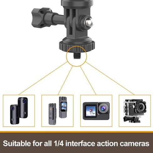 Universal Car Visor Phone Mount with Clip, 360° Rotation Ball Head & Extendable Holder for DJI Osmo, GoPro, Insta 360, iPhone 17/16/15/14, Most Action Cameras & Smart Phones in Kuwait