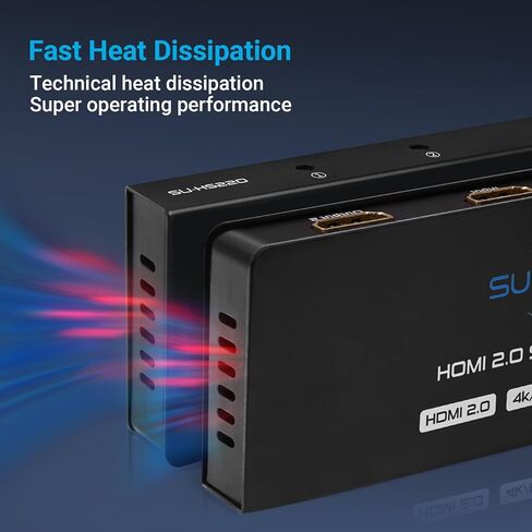 4K@60Hz HDMI Splitter - 1x2 HDMI Splitter 1 in 2 Out with Power Adapte for Dual Monitors, Support EDID Dolby Audio 3D HDCP for PS4 PS5 Fire Stick HDTV in Kuwait