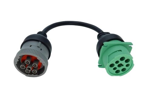 6pin J1708 to Type2 Green 9pin J1939 Adapter Cable for Trucker and car 1ft/30cm in Kuwait