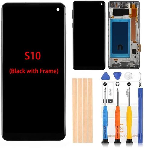 TFT LCD Digitizer Screen Touch Assembly Replacement LCD Display for Samsung Galaxy S10 G970 G970A G970F G970P G970R4 T U V W 5.8inch by BITANR (Black with Frame) in Kuwait