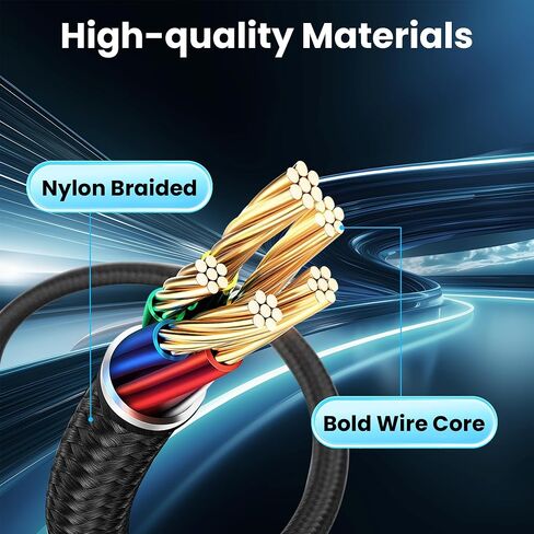 240W USB C to USB C Cable, 5 Pack Braided Type-C Fast Charging Cord(Black) in Kuwait