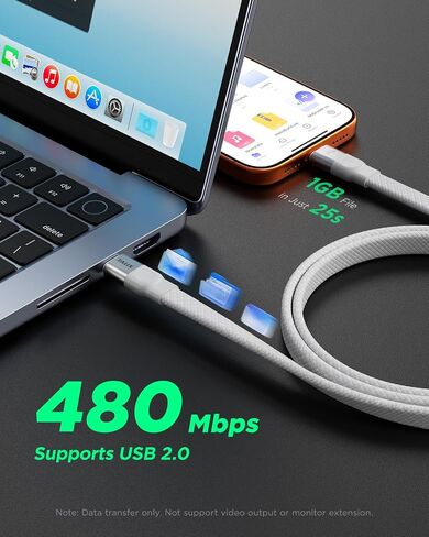 TALIX USB C to USB C Cable, 240W Fast Charging Cable (3.3 ft, White) in Kuwait
