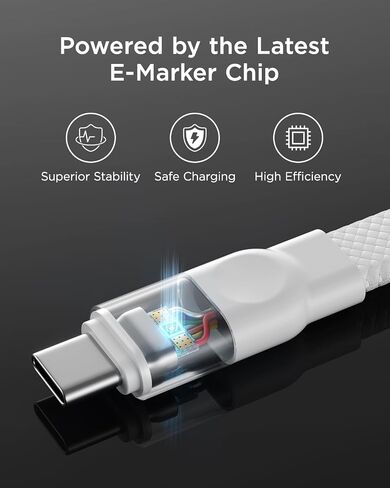 TALIX USB C to USB C Cable, 240W Fast Charging Cable (3.3 ft, White) in Kuwait