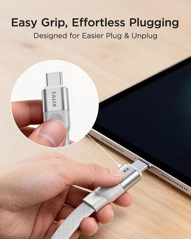 TALIX USB C to USB C Cable, 240W Fast Charging Cable (3.3 ft, White) in Kuwait