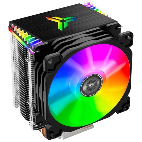 JONSBO CR1400 RGB CPU Air Cooler, 92mm PWM CPU Cooler with 4 Heat Pipes, Removable Computer PC Fans Easy to Install, Quiet Rainbow RGB Cooling Fan for Intel LGA 1851/1700/1200/115X, AMD AM4 AM5, Black in Saudi Arabia