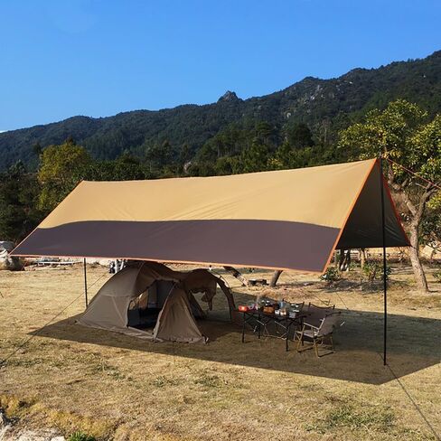 19x14 ft Large Camping Tarp Outdoor 8 Person Shelter Camping Awning (with Tarp Pole) in Saudi Arabia