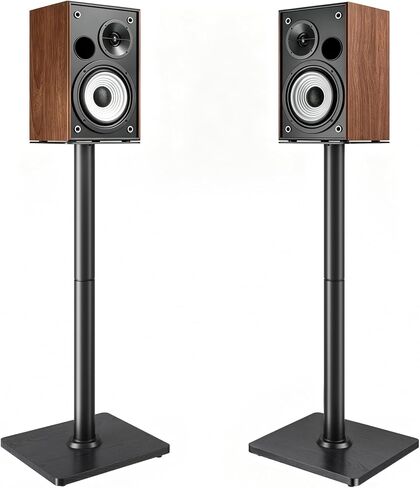 Speaker Stands Pair, 30" Fixed Height, 55lbs Weight Capacity, Glass Base in Kuwait