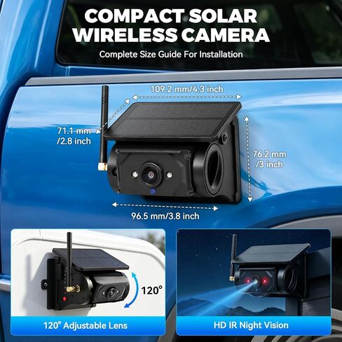 Solar Magnetic WiFi 1080P Backup Camera,No‑Drill RV Trailer in Kuwait