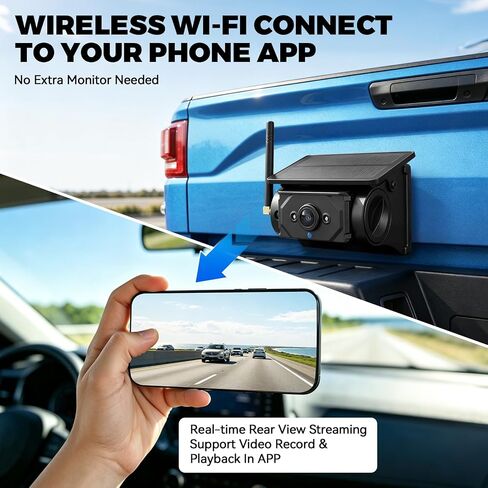Solar Magnetic WiFi 1080P Backup Camera,No‑Drill RV Trailer in Kuwait