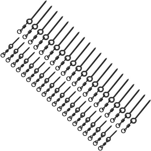 Bait Screw Swivels – Stainless Steel Quick Change Rings with Rotation Connector for Hook Lures, Black Carp Rig Terminal Tackle for Fast Bait Setup in Saudi Arabia