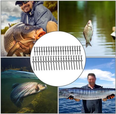 Bait Screw Swivels – Stainless Steel Quick Change Rings with Rotation Connector for Hook Lures, Black Carp Rig Terminal Tackle for Fast Bait Setup in Saudi Arabia