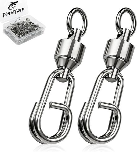 FishTrip 25/50Pcs Fishing Ball Bearing Swivel with Quick Oval Split Rings in Kuwait