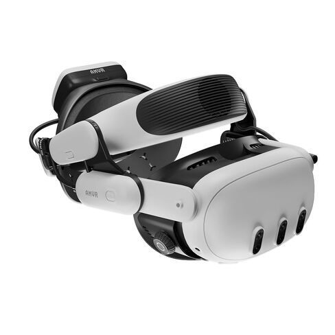 AMVR BS1 Fan Battery Head Strap Compatible with Meta Quest 3/3S (Black), Magnetic Hot-Swappable Battery Pack, Reduce Facial Stress, Comfort＆Extended Playtime in Kuwait