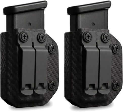 Magazine Holster 2 Pack IWB/OWB Carbon Fiber - Ideal for Glock 19, 27, 43x, 45 & Other Models - Concealment Mag Carrier - Magazine Pouch for Men & Women in Kuwait