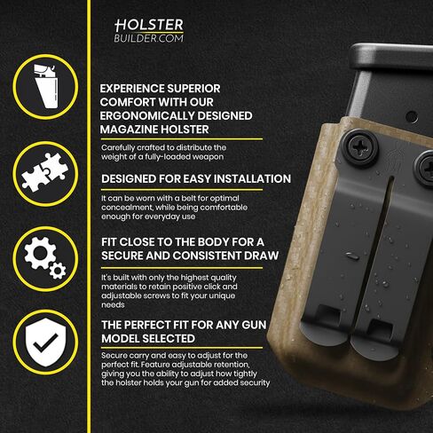 Magazine Holster 2 Pack IWB/OWB Carbon Fiber - Ideal for Glock 19, 27, 43x, 45 & Other Models - Concealment Mag Carrier - Magazine Pouch for Men & Women in Kuwait