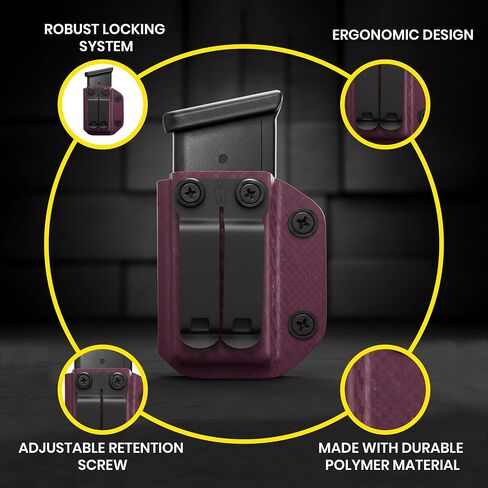 Magazine Holster 2 Pack IWB/OWB Carbon Fiber - Ideal for Glock 19, 27, 43x, 45 & Other Models - Concealment Mag Carrier - Magazine Pouch for Men & Women in Kuwait