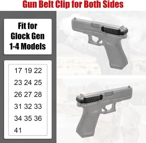 Wide Belt Clip for Glock Gen 1–4 – Low Profile Concealed Carry Clip with Extra-Wide Steel Belt Hook Compatible with Glock 17 19 22 23 24 25 26 27 28 30S 31 32 33 34 35 36 41 in Saudi Arabia