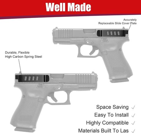 Wide Belt Clip for Glock Gen 1–4 – Low Profile Concealed Carry Clip with Extra-Wide Steel Belt Hook Compatible with Glock 17 19 22 23 24 25 26 27 28 30S 31 32 33 34 35 36 41 in Saudi Arabia