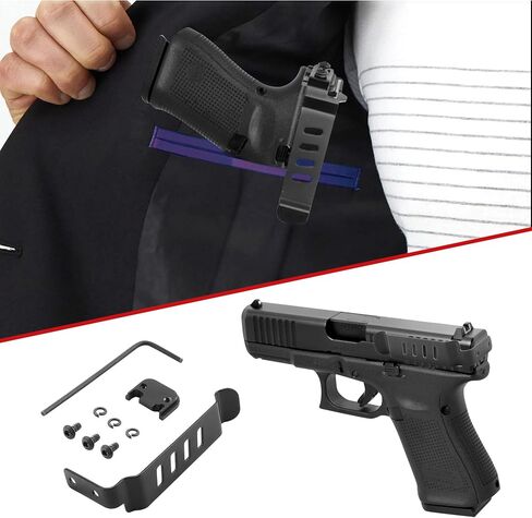 Wide Belt Clip for Glock Gen 1–4 – Low Profile Concealed Carry Clip with Extra-Wide Steel Belt Hook Compatible with Glock 17 19 22 23 24 25 26 27 28 30S 31 32 33 34 35 36 41 in Saudi Arabia