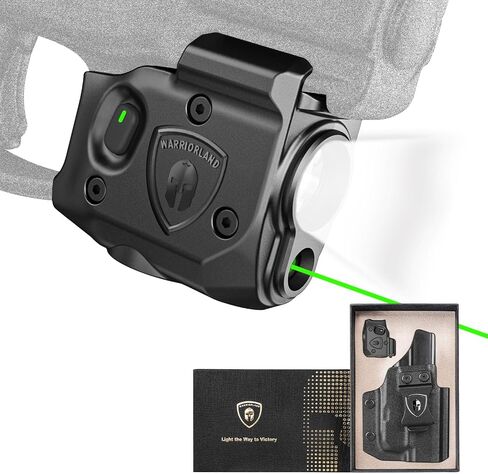 WARRIORLAND Pistol Light Laser & Holster Fit for Taurus G2C/ G3C/ PT111 G2 / PT140 G2, Compact 150-Lumen Trigger Mounted Tactical Weapon Light with Green Laser White LED & IWB Holster, Power Indicator in Kuwait